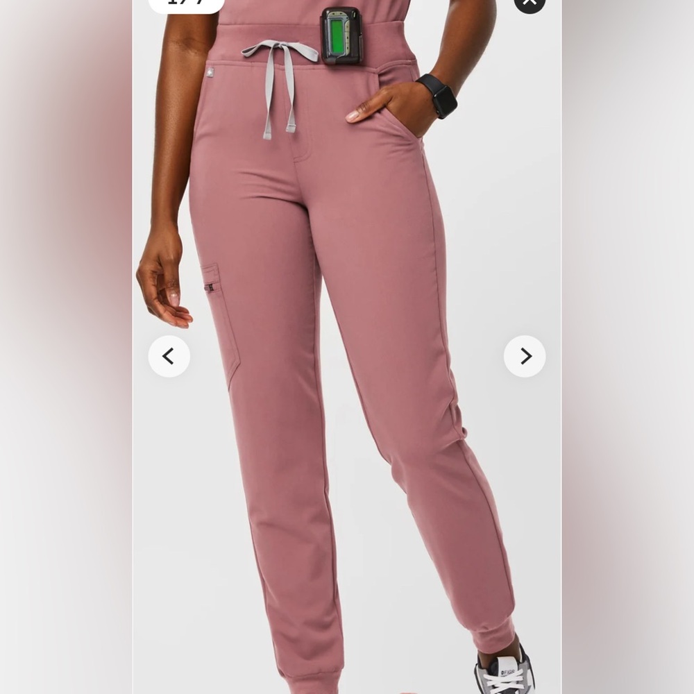 FIGS Zamora High Waisted Joggers Mauve Size XL